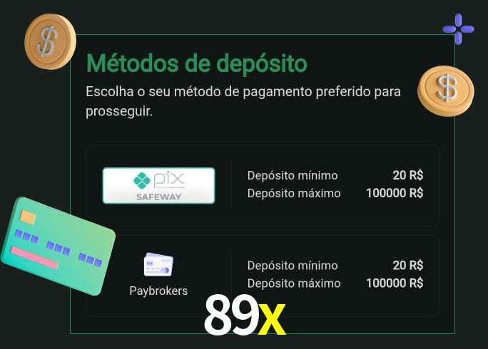 O cassino 89x oferece uma grande variedade de métodos de pagamento